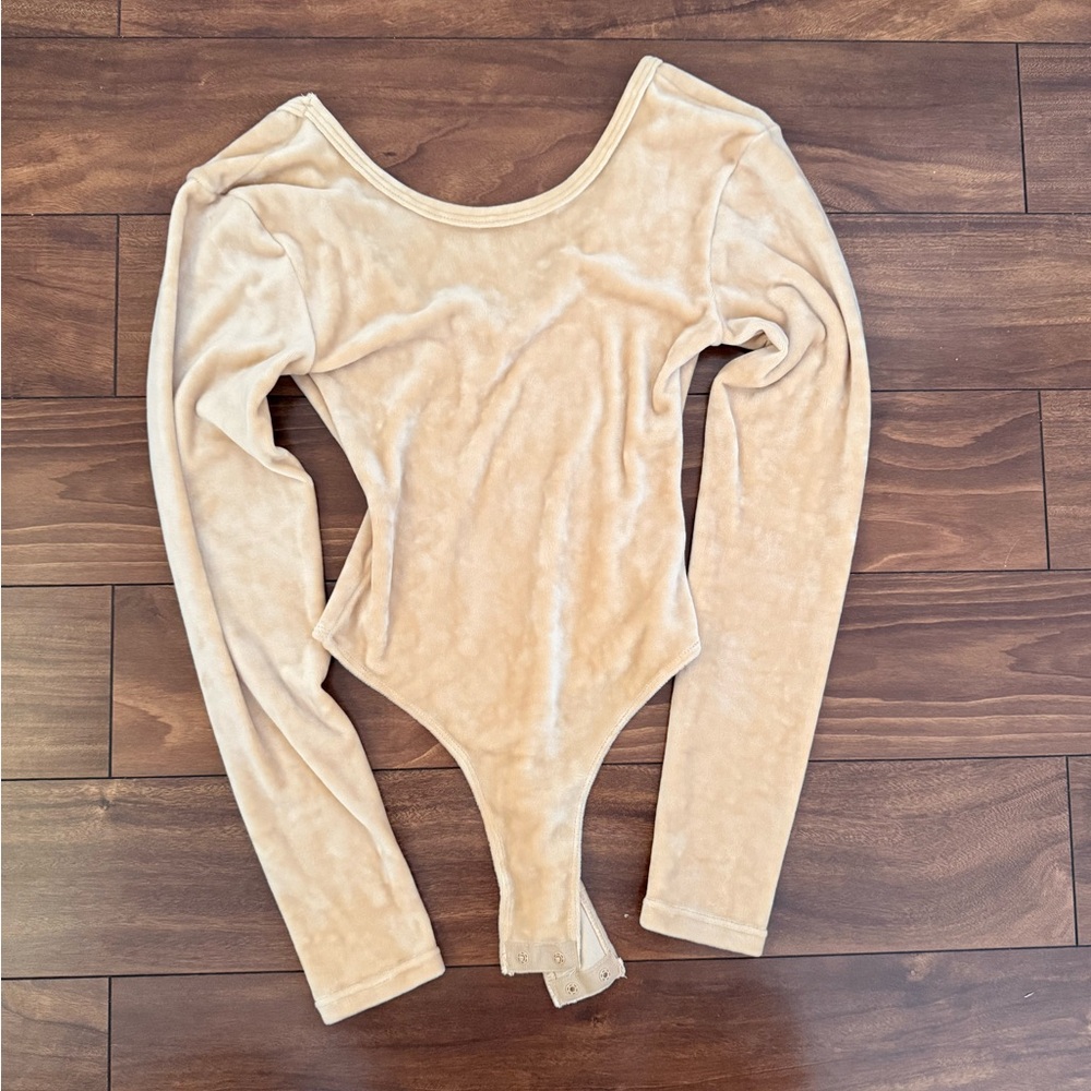 Beige Long Sleeve Bodysuit